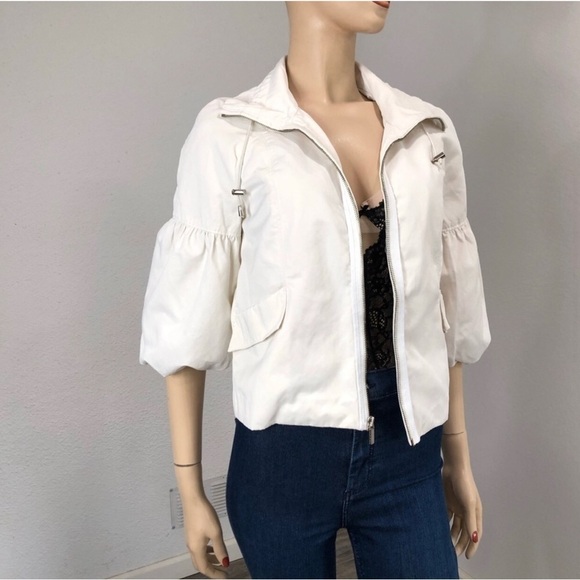 AK Anne Klein jacket white .balloon sleeves S:PP - Picture 1 of 14